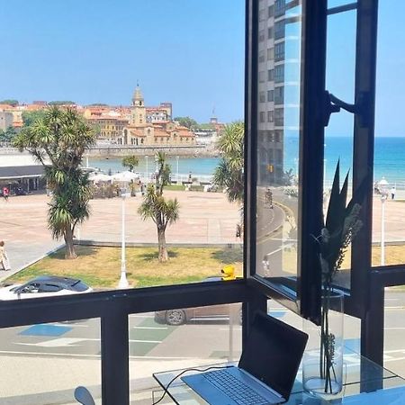 Ferienwohnung Apartamento La Escalerona Con Vistas Al Mar Gijón Exterior foto