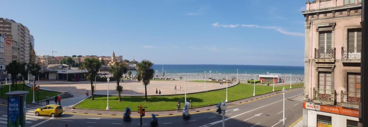 Ferienwohnung Apartamento La Escalerona Con Vistas Al Mar Gijón Exterior foto
